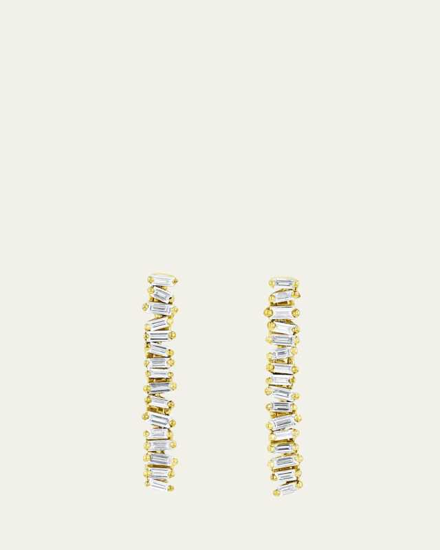 18K Yellow Gold Classic Diamond Savannah Mini Drop Earrings